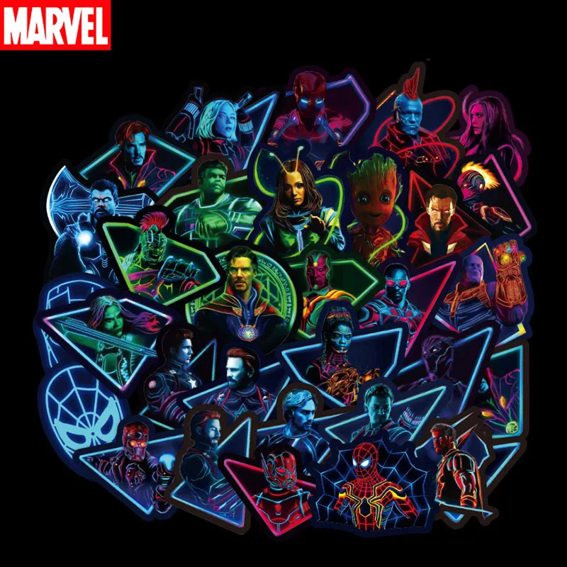 

49 Pcs/set Avengers Stickers Cartoon Marvel Anime Figure Spiderman IronMan Thanos Groot Disney Doctor Strange Waterproof Sticker
