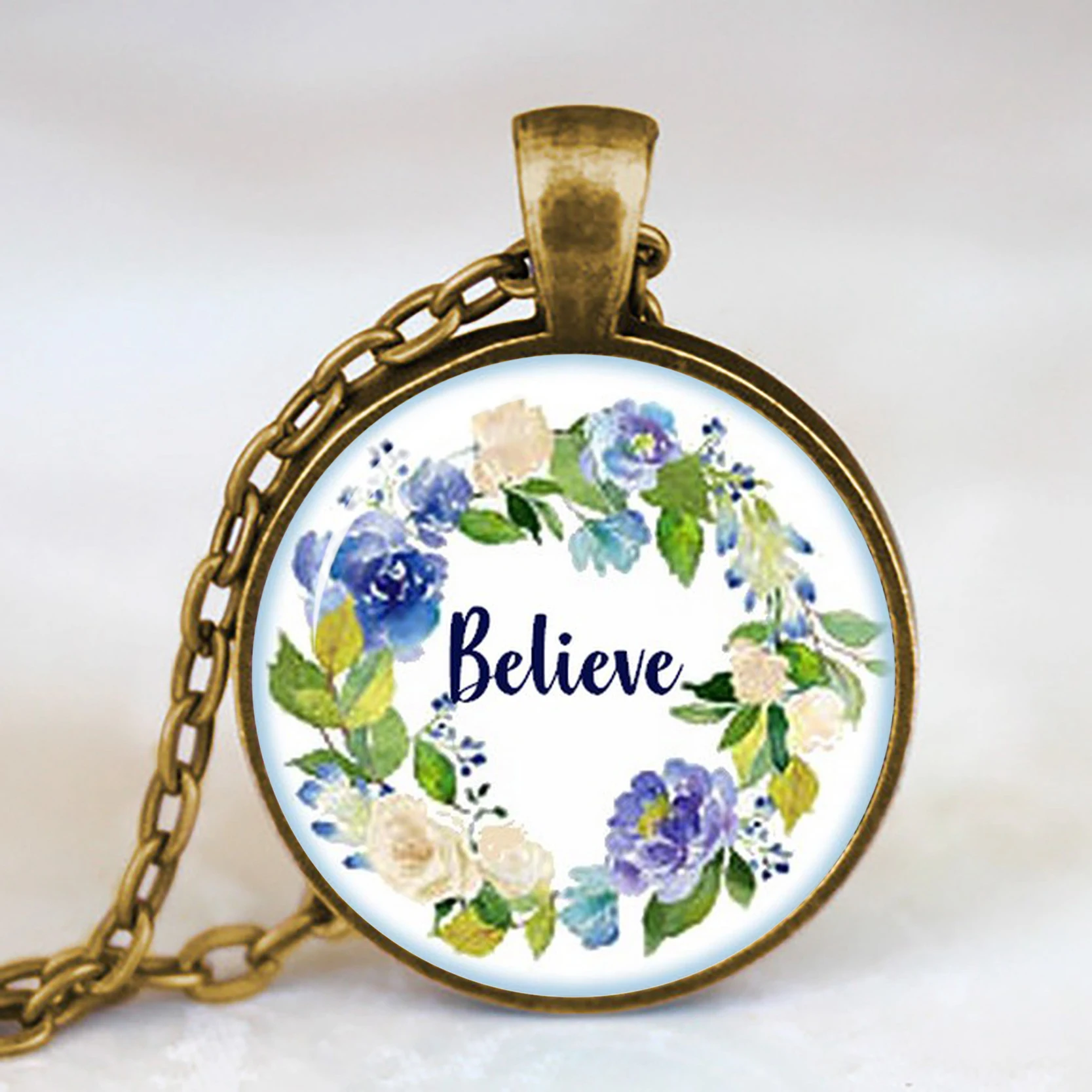 Библейские стихи Писание ожерелье античная бронза подвеска для христианских