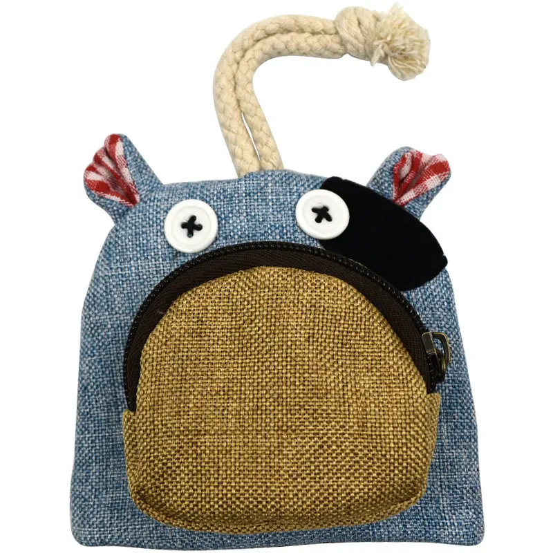 Новая парусиновая маленькая сумка на шнурке для девочек с мультяшным животным
