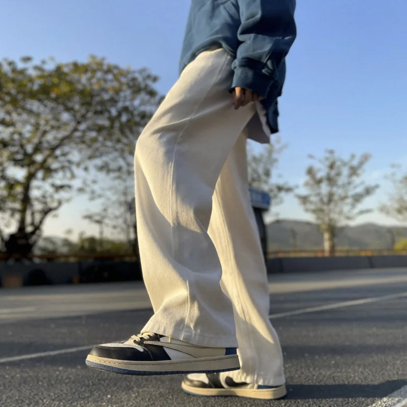 Multicolor Jeans Men Fashion Casual Solid Color Baggy Jeans Men Streetwear Loose Hip Hop Straight Denim Pants Mens Trousers