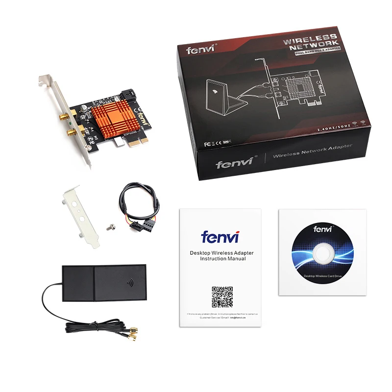 

Desktop Wireless AC1200 PCI Express WiFi Adapter Dual Band 867Mbps 802.11ac Bluetooth 4.2 Antenna With Intel 8265 Card
