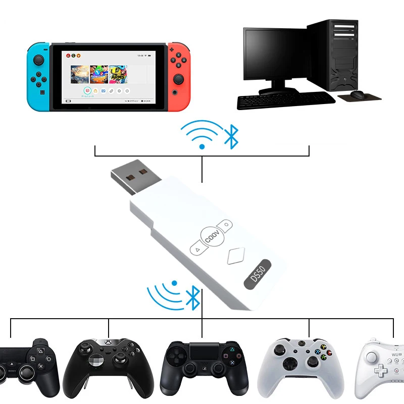 Беспроводной Bluetooth-адаптер конвертер Coov DS50 для Nintendo Switch PS4 PS5 X-box один ПК