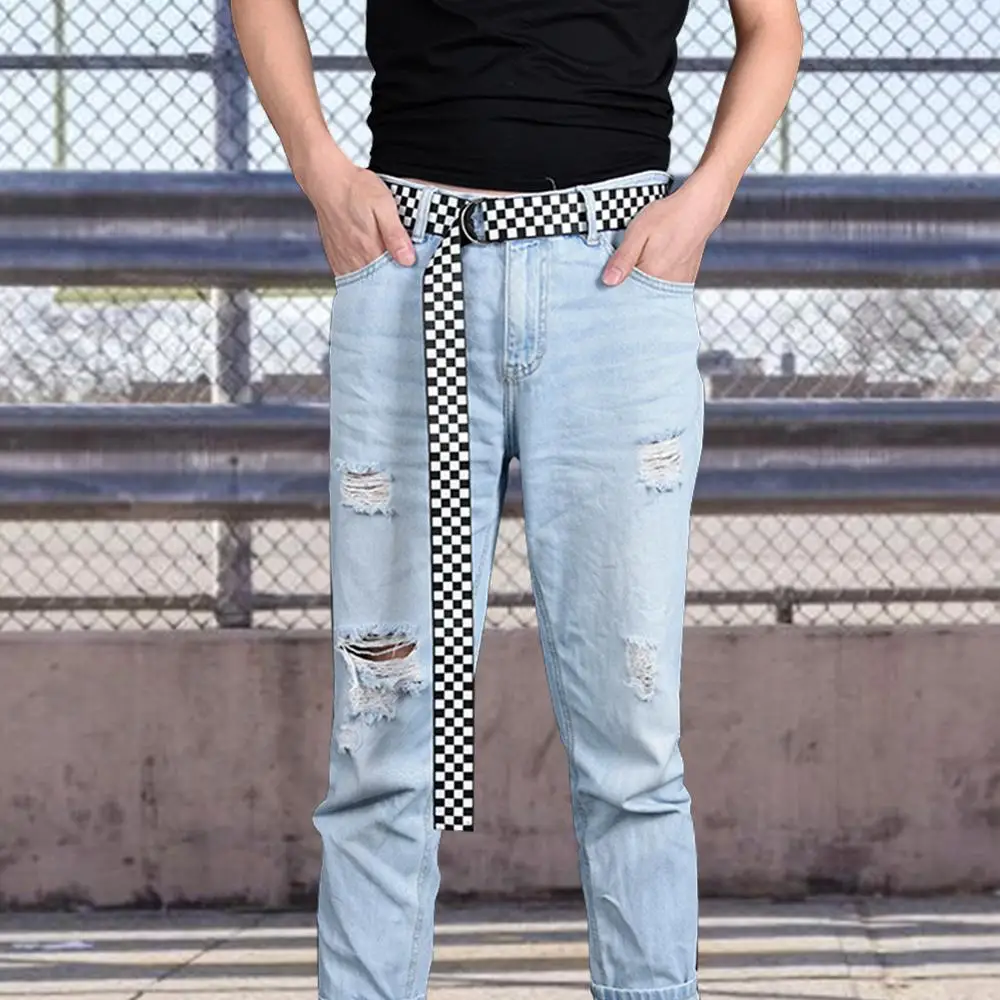 Холщовый Клетчатый Ремень для женщин повседневный из холста новый модный ремень