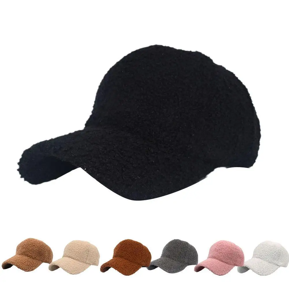 

2021 Outdoor Warm Winter Cap Wool Thicken Baseball Cap Women Men Snapback Adjustable Hip-Hop Hat Visor 56-60cm GIFTS