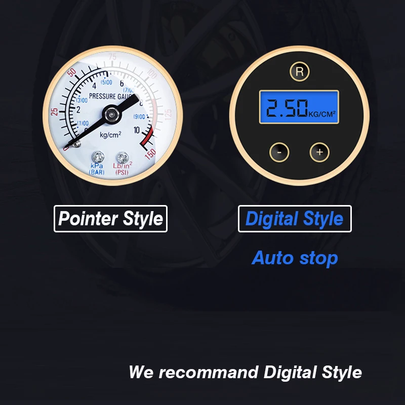 Digital Tire Inflator DC 12 Volt Car Portable Air Compressor Pump 150 PSI for Automobile Motorcycle Bicycle | Автомобили и
