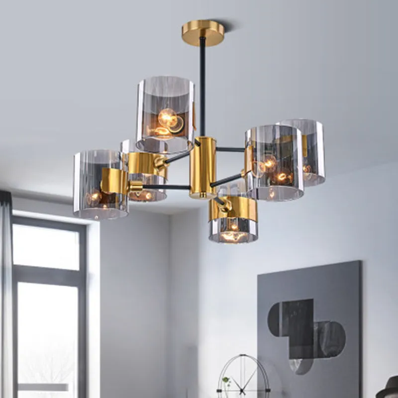 

2019 new Nordic postmodern minimalist glass chandelier creative personality living room bedroom designer light luxury lamps