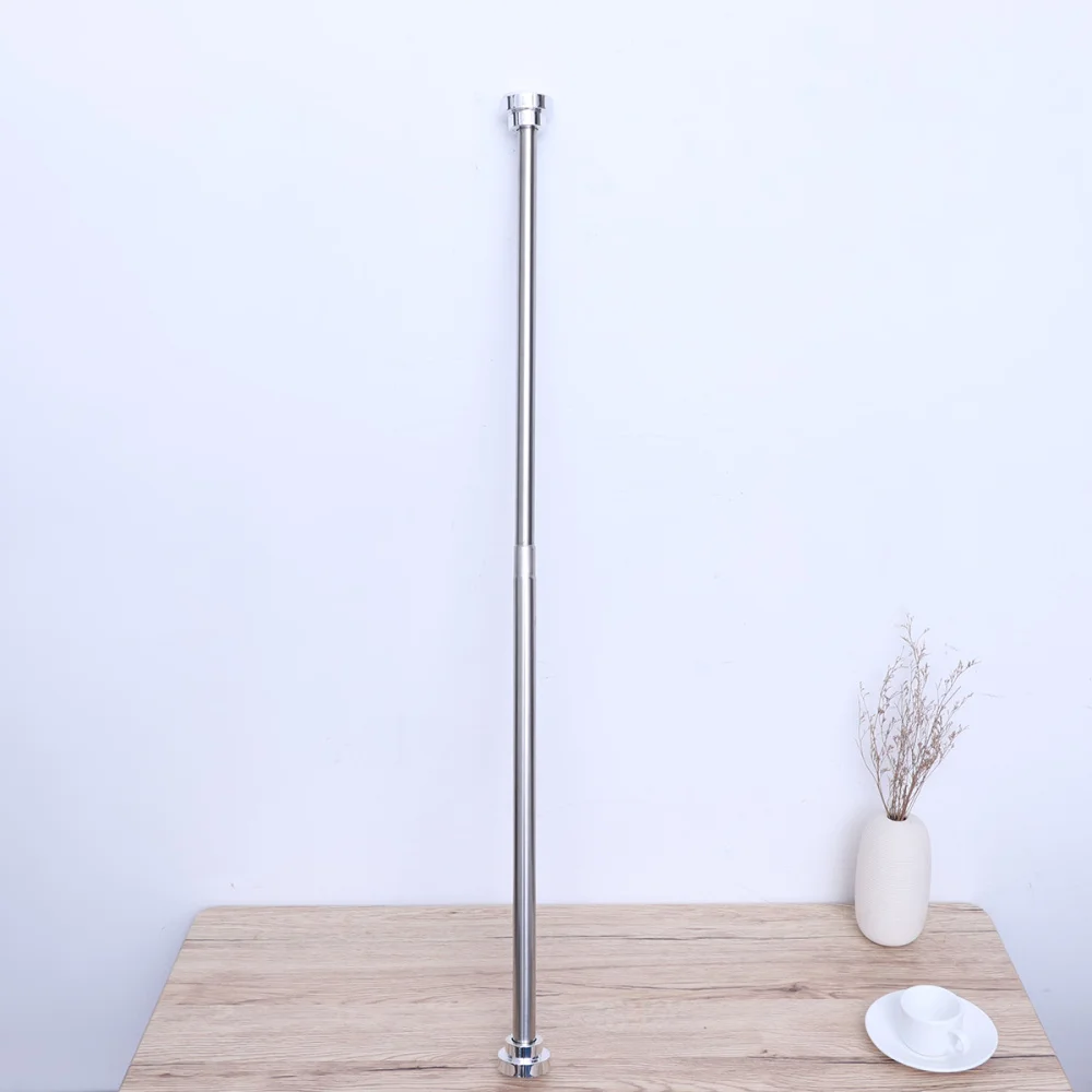 

105CM to 190CM Adjustable Stainless Steel Spring Tension Rod Rail for Clothes / Towels / Curtains (Silver)