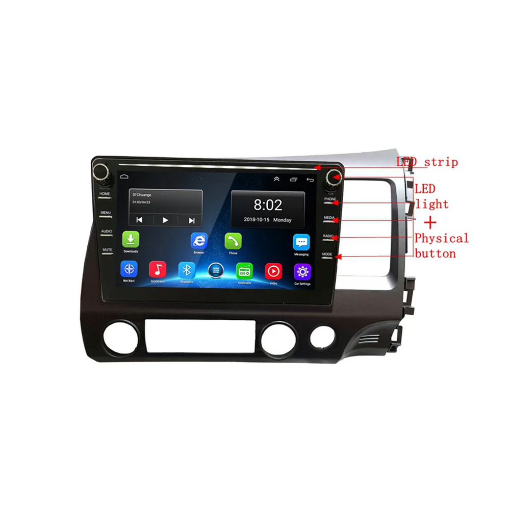 Автомагнитола для Honda Civic 2006-2011 с GPS-навигацией 2 + 32 ГБ ОЗУ Android 9 1 4G Wi-Fi | Автомобили и