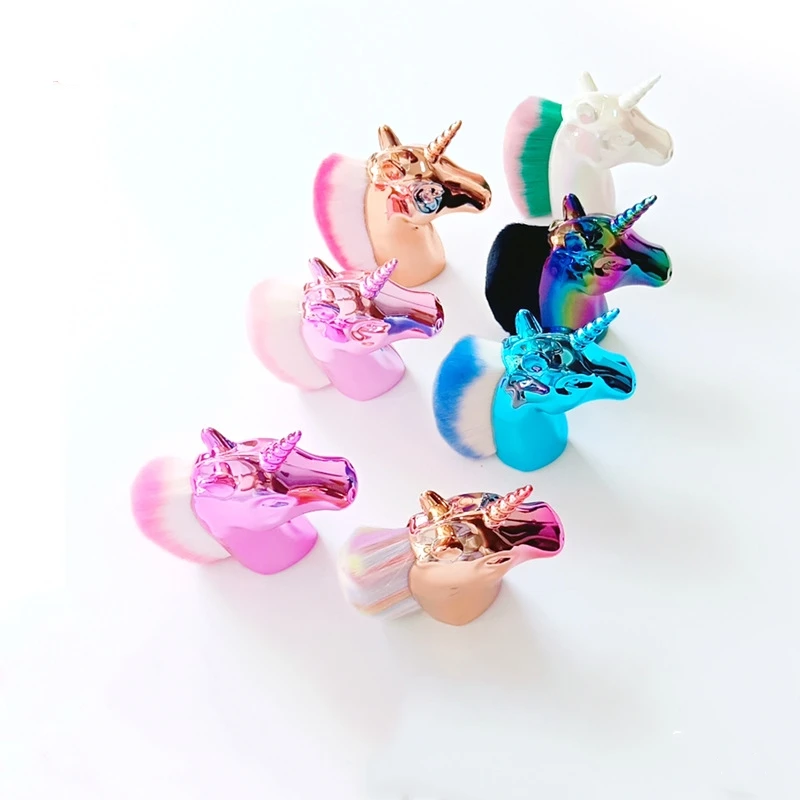 1 шт. кисти для макияжа Единорог Лошадь Радужный держатель пудры основы румян