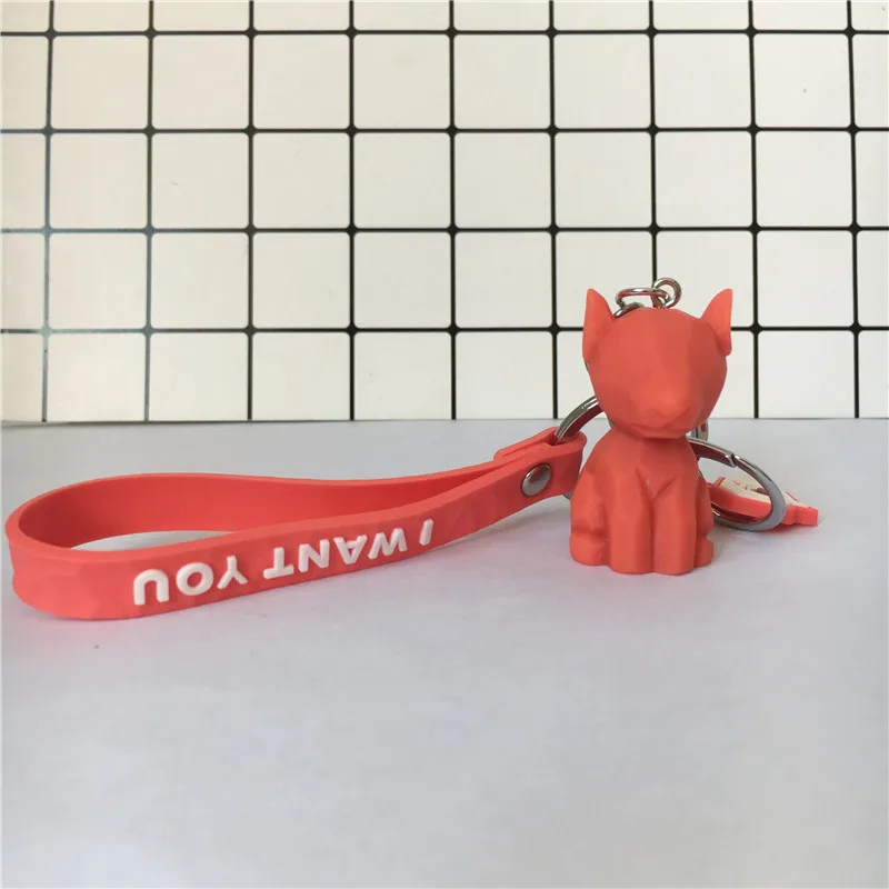 Аниме Геометрическая собака брелок красочные мягкие резиновые ПВХ милые брелки