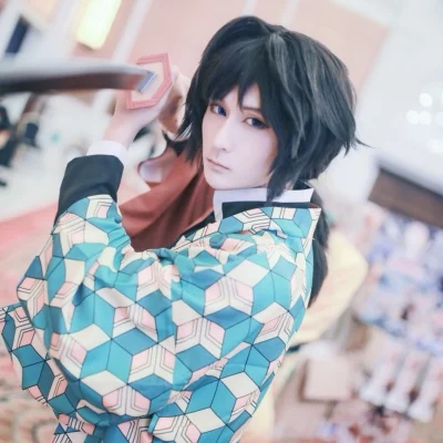 Аниме! Demon Slayer: Kimetsu no Yaiba Tomioka Giyuu Combat gear, костюм для косплея, наряд на Хэллоуин, новинка