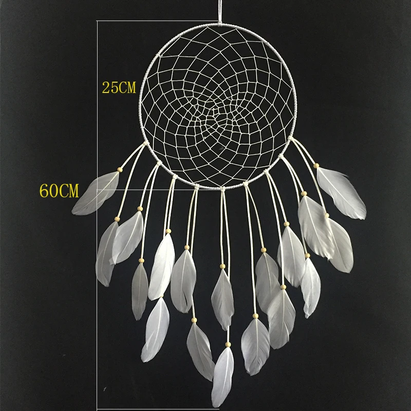 

25*60CM Indian Dream Catcher Home Decor, Feather Dreamcatcher Wind Chimes, Religious Mascot Car or Wall hanging Decoration