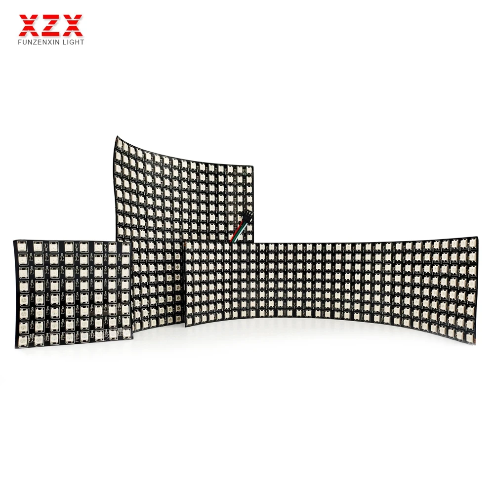 

DC5V WS2812B Individually Addressable Digital Flexible LED Panel WS2812 IC 5050 RGB Full Color 8*8/16*16/8*32 Module Screen