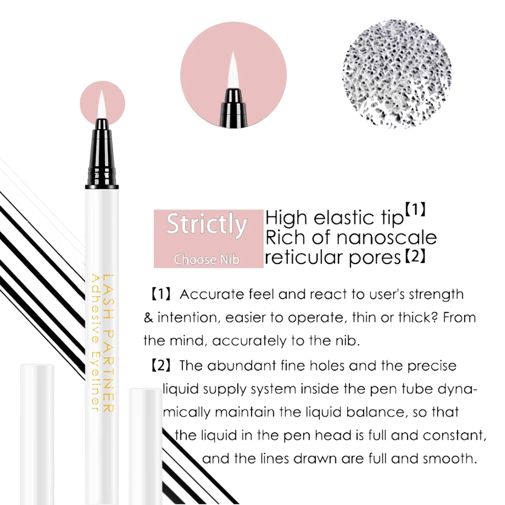 Жидкая подводка Poptone для макияжа накладных ресниц Прозрачная Черная Подводка