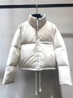 winter womens two sides wear fluffy duck down coats female great quality zipper sticthing thick warm down jacket f2557