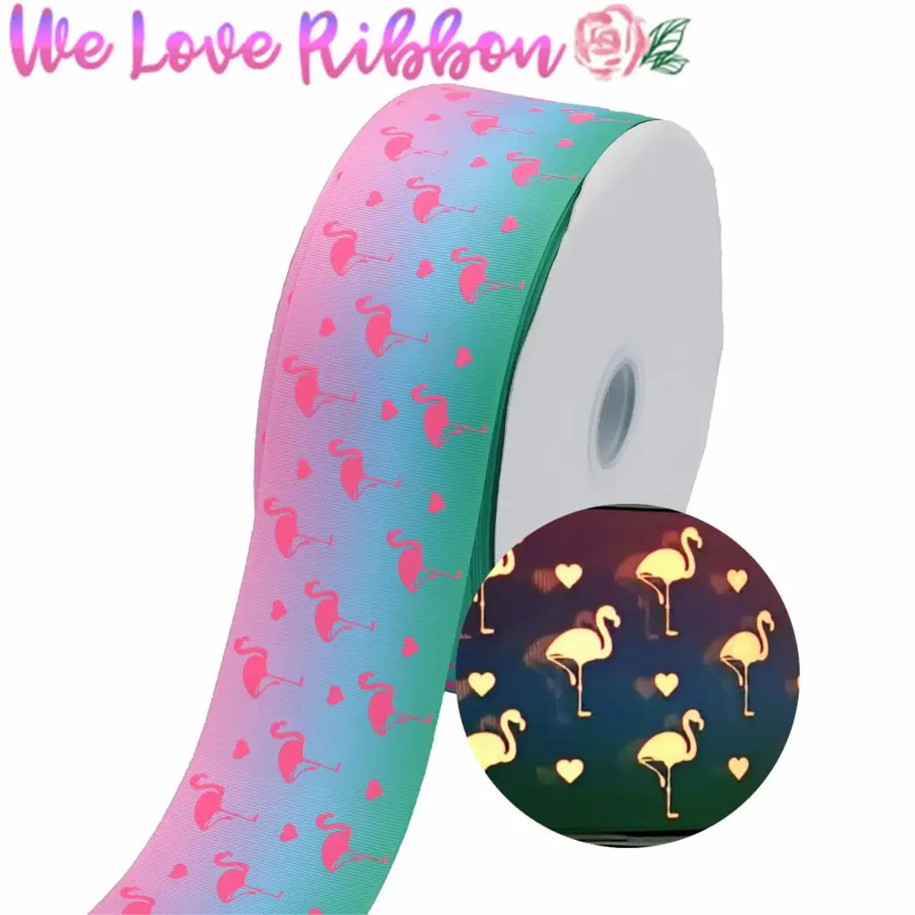 3 &quot75 мм мультфильм Фламинго с розовыми чернилами светится в темноте джинсы