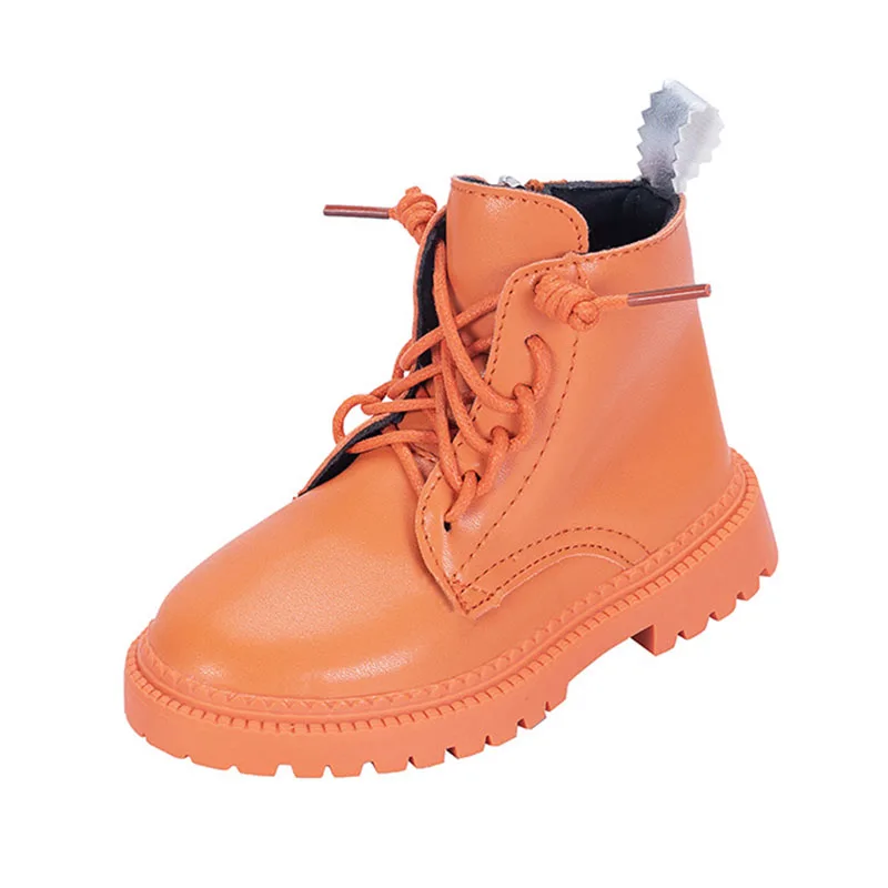 COZULMA Kids Autumn Candy Colors Ankle Boots Boys Girls Fashion High Shoes Children Lace-Up Size 26-36 |