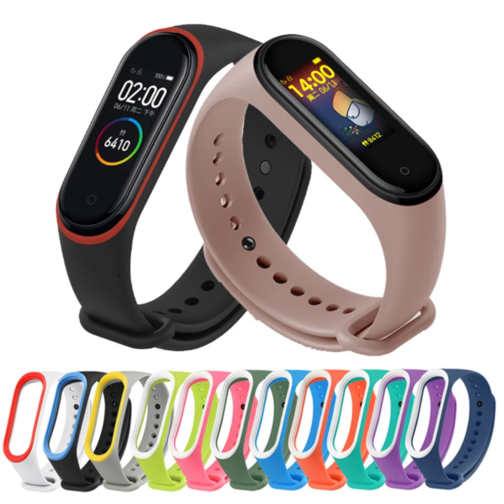 Ремешок на запястье для Xiaomi mi 4 силиконовых ремешка для mi Band 4 Band 3 аксессуары браслет mi Band 4 Замена mi band 3 ремешки