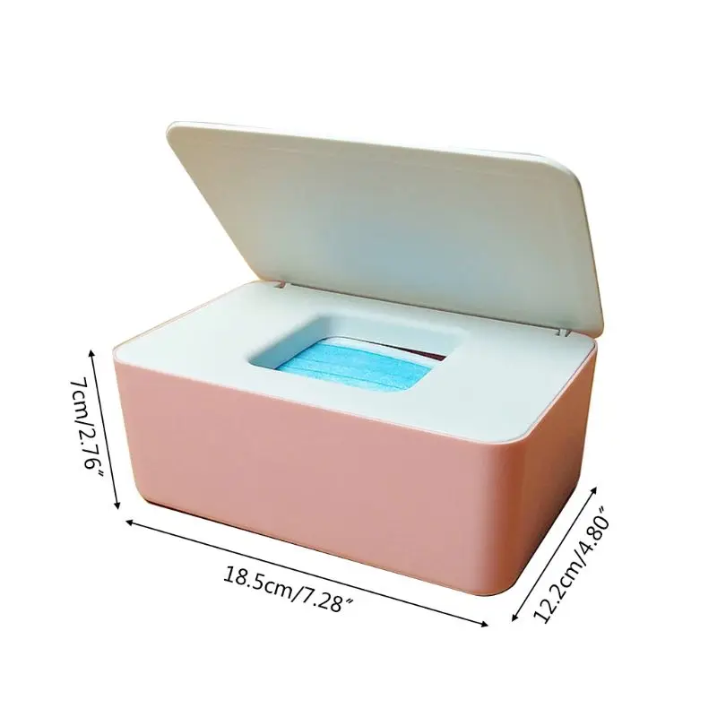 

Baby Wet Wipes Dispenser Tissue Storage Box Mouth Masks Case Holder with Lid M89C