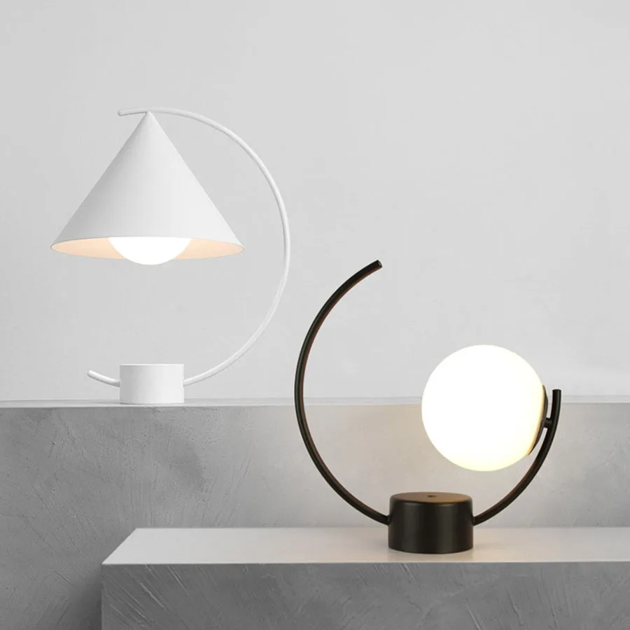 

Modern LED Table Lamp Glass Ball Iron Art Table Light Bedroom Reading Desk Light Bedside Light Study Eye Protect Light Dimmable