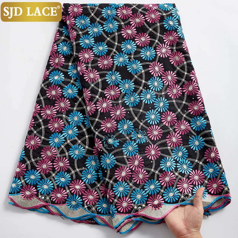 

SJD LACE Swiss Garment Sewing In Switzerland Newest African Lace Fabric Embroidery Dry Laces Materials For Wedding Design A2375
