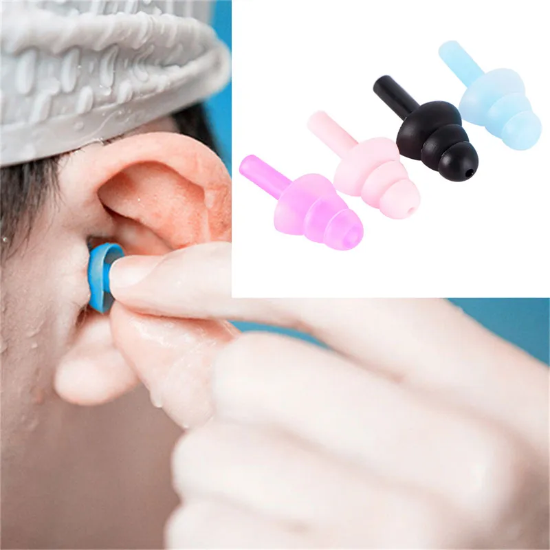 

4pcs Silicone Waterproof Swimming Ear Plugs Earplugs Ear Protector Noise Reduction Protective Earmuffs