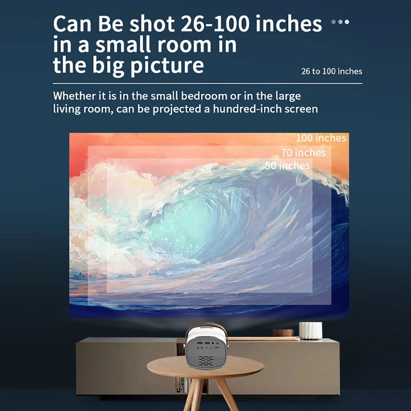 

LED Projector Small Outdoor Portable Home Movie Projector Support 1080p HDMI-Compatible for Phone PC