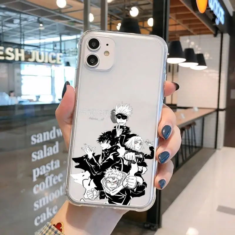 

Japanese Anime Jujutsu Kaisen Phone Case Transparent for iPhone 11 12 mini pro XS MAX 8 7 6 6S Plus X 5S SE 2020 XR