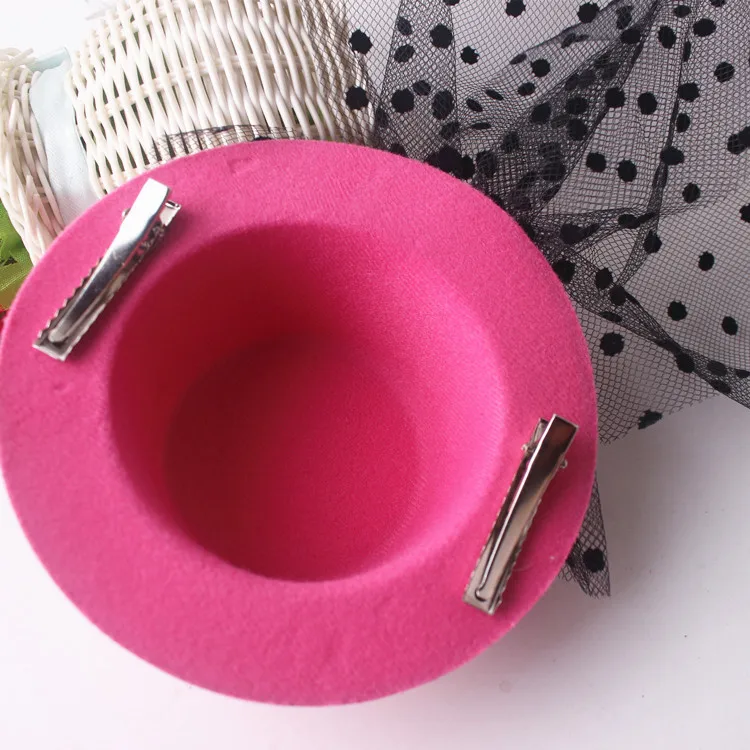 

Wholesale women feather top hat girl's cute flower lace headwear lady's veil hair accessories ins korea style hairbands