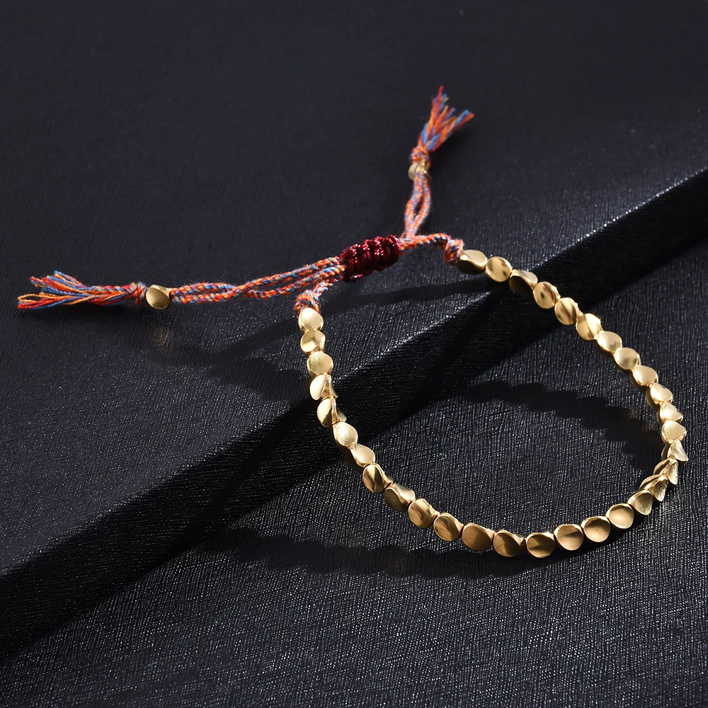 Плетеные браслеты ручной работы из тибетской буддийской нитки хлопковые медные