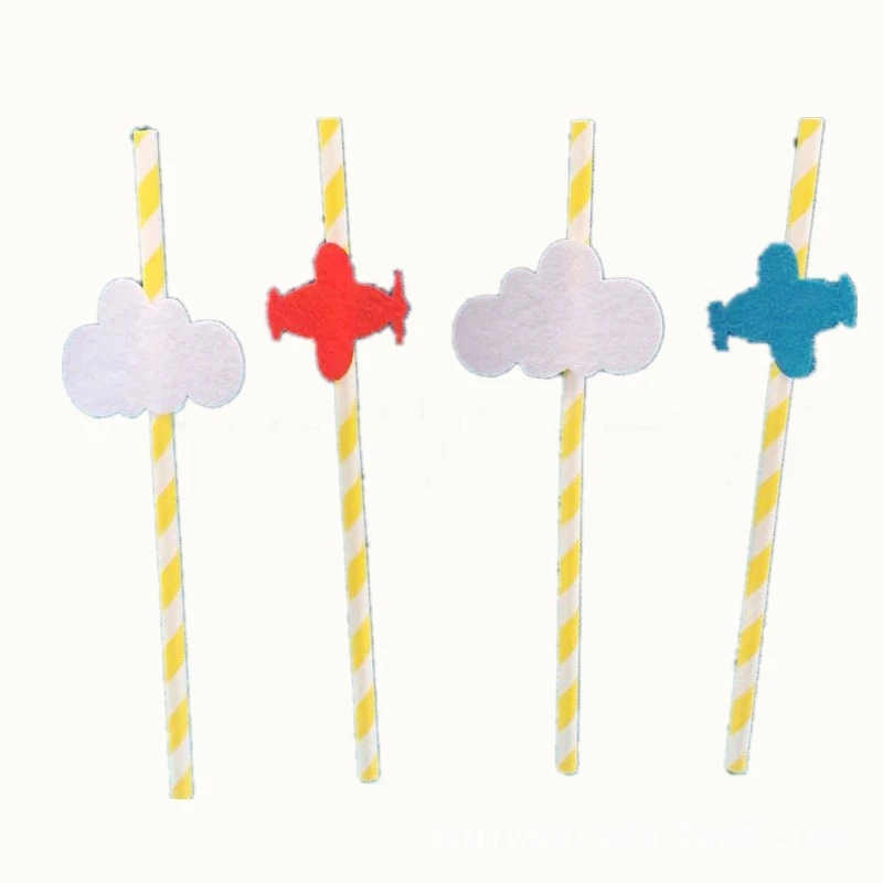 Креативные бумажные соломинки динозавр тема самолет облака Автомобиль Забавная