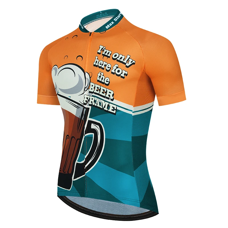 Летние оранжевые пивные майки для велоспорта рубашки с коротким рукавом мужчин