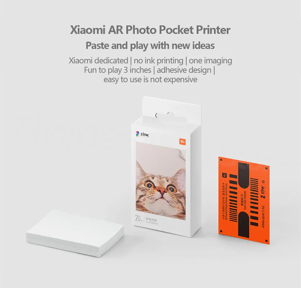 Xiaomi Mijia AR принтер 300 точек/дюйм портативный фото мини карман с DIY поделиться 500 мАч принтер с картинками Карманный работа с приложением Mijia