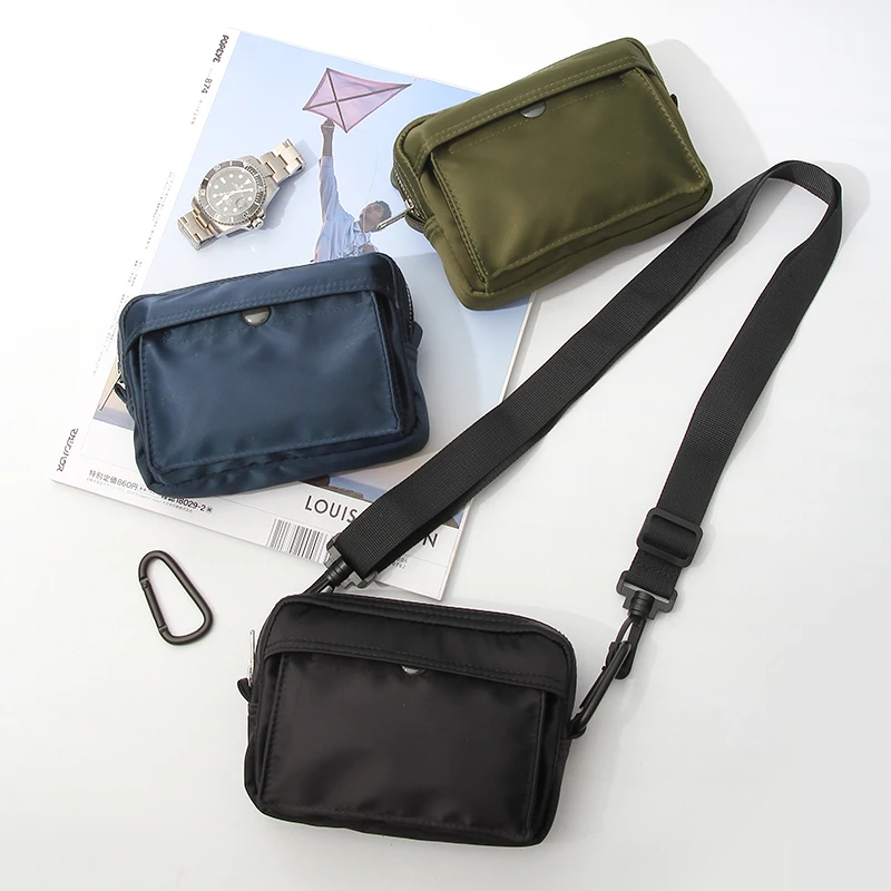 

Unisex Oxford Messenger Bag Japan Style Fashion Shoulder Bags Mobile Phone Packet mini Headphone Pouch Solid Color Package Flap
