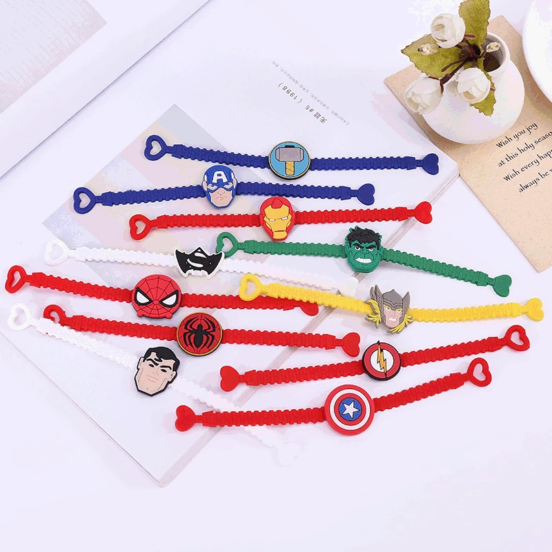 

Disney Marvel Cartoon PVC Silicone Bracelet Children Student Cute Buckle Color Dinosaur Pattern Bracelet Bracelets for Women