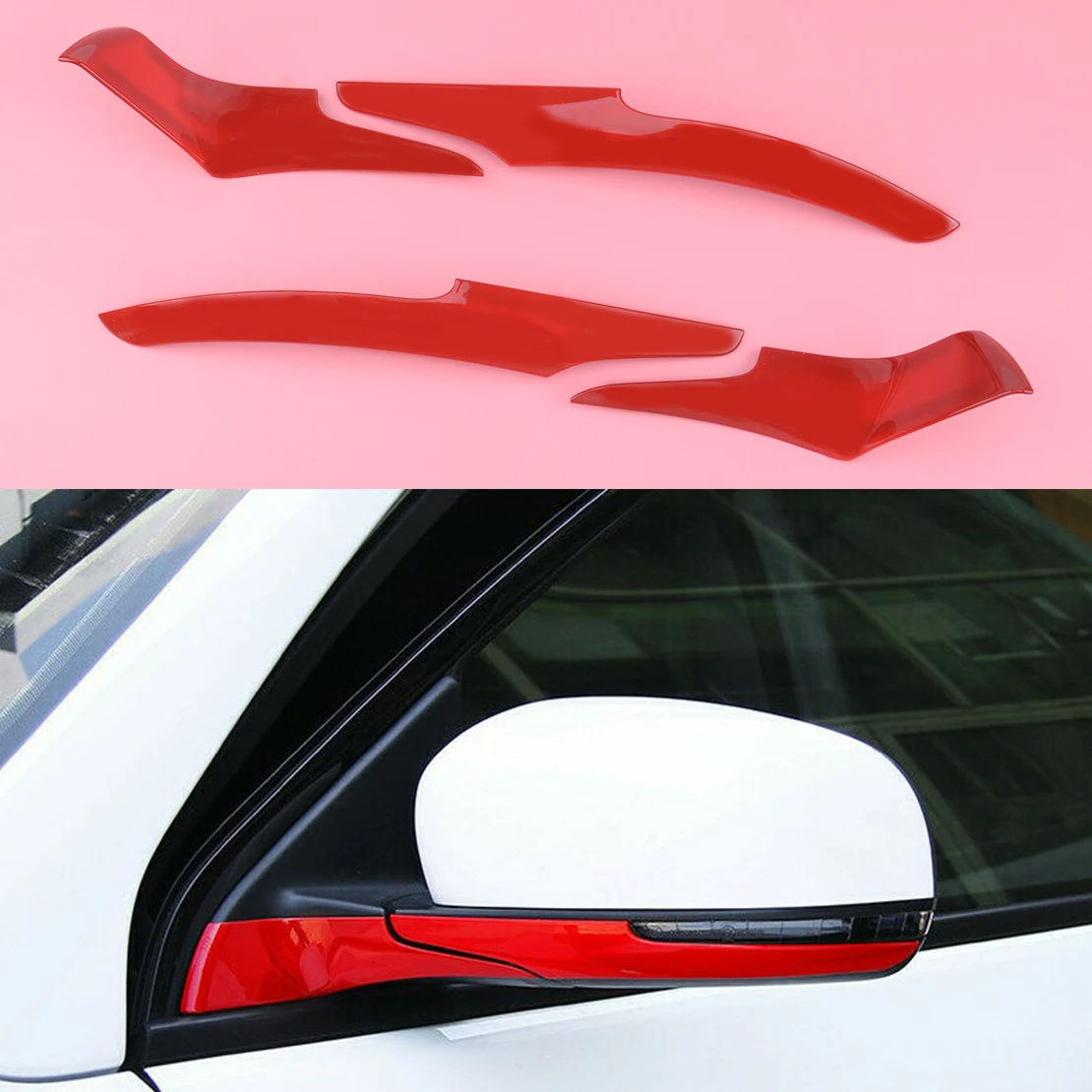 CITALL левый и правый красный ABS внешнее зеркало заднего вида Базовое покрытие