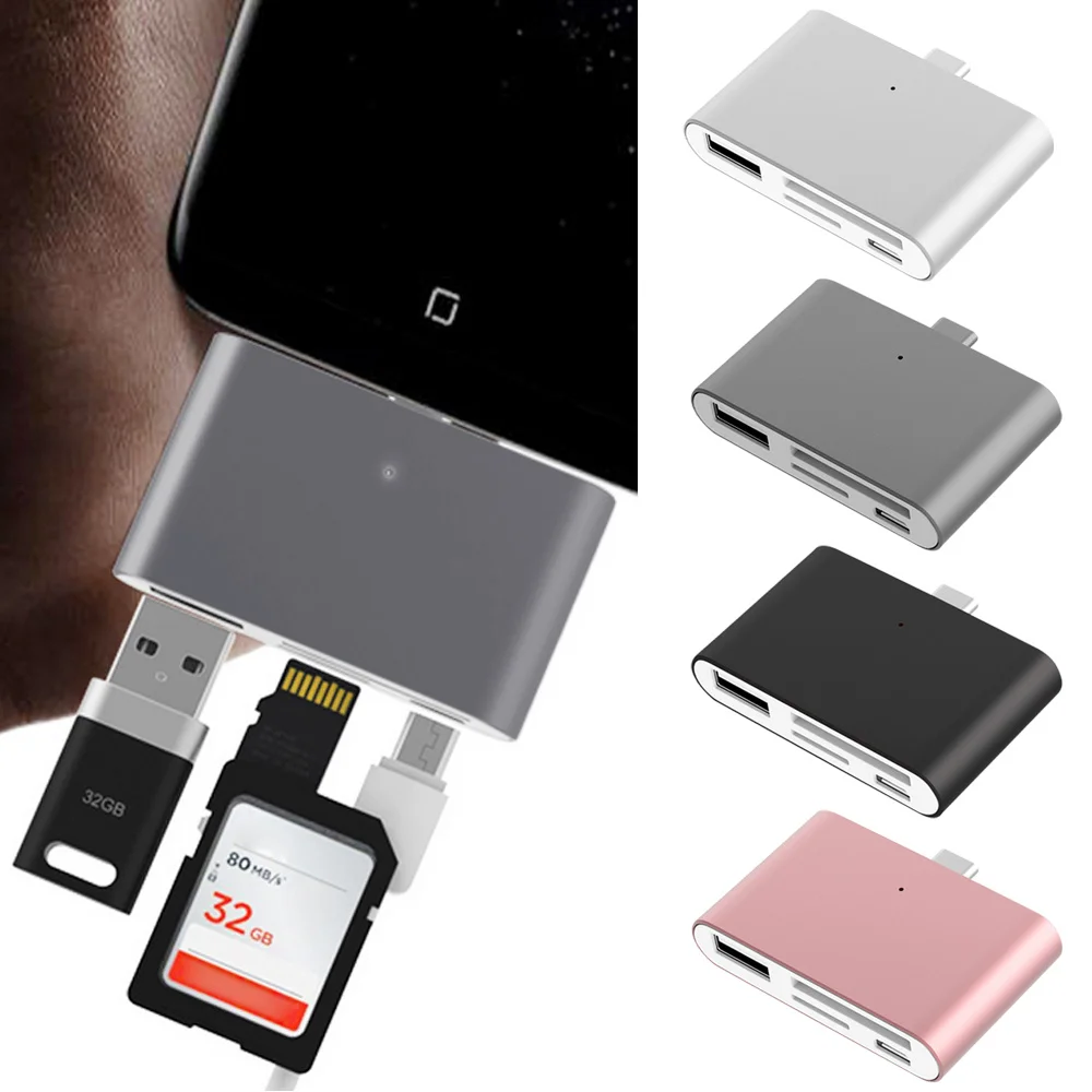 

VONETS Multi Function Type-C HUB OTG USB Card Reader Adapter for CF SD TF Card for MacBook Air Samsung Galaxy Huawei Accessories