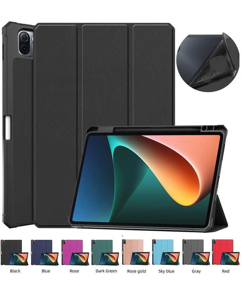 

Чехол-книжка для Xiaomi MiPad 5 Pro 2021, MiPad5, 11 дюймов, с держателем для карандашей, складная подставка, чехол для планшета Xiaomi Mi Pad5 Pro 5G
