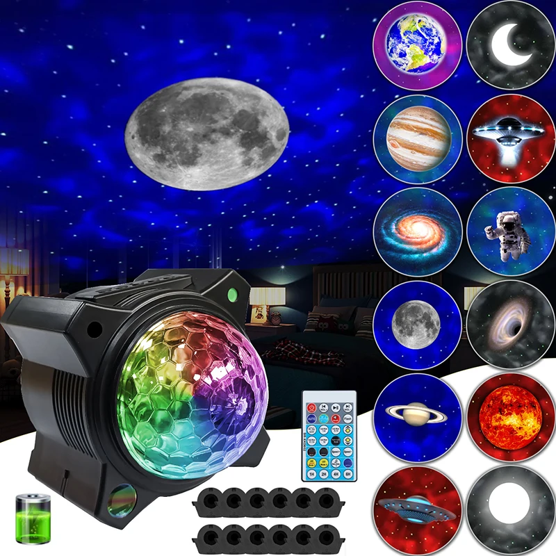

USB Starry Sky Projector Lamp Music Watermark Laser Projection Light Music LED Atmosphere Disco Ball Lights for Family Gathering
