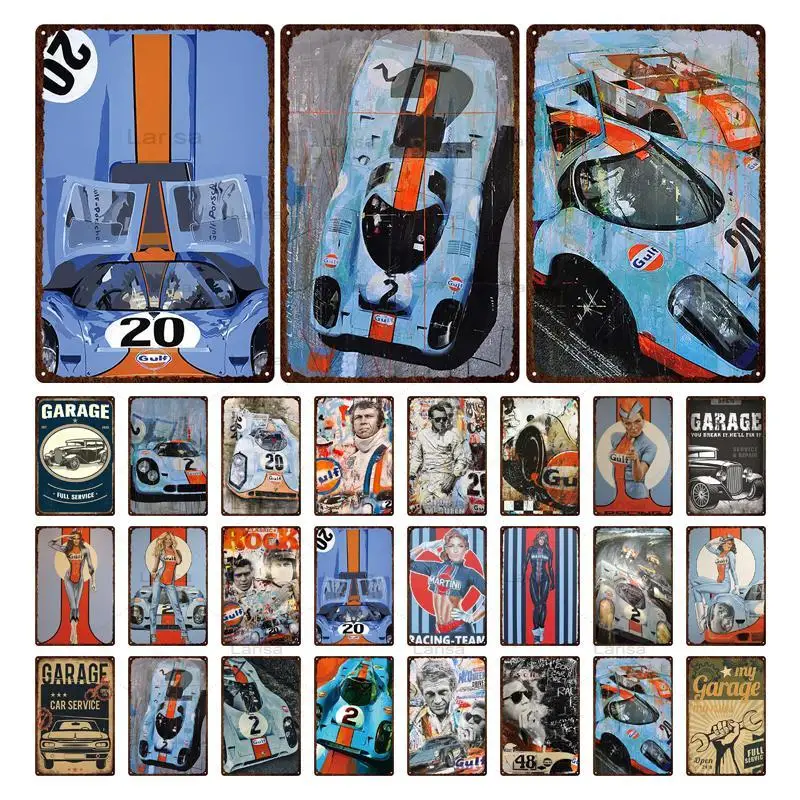 

Garage Metal Painting Vintage Plaque Tin Sign Plate Wall Sticker Garage Man Cave Decoration Art Painting Racing Car Poster
