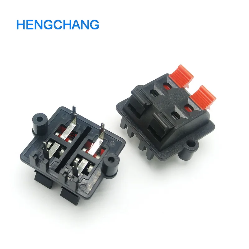 10 шт./лот красный и черный 4 гнезда аудио кабель зажим динамик провода клип