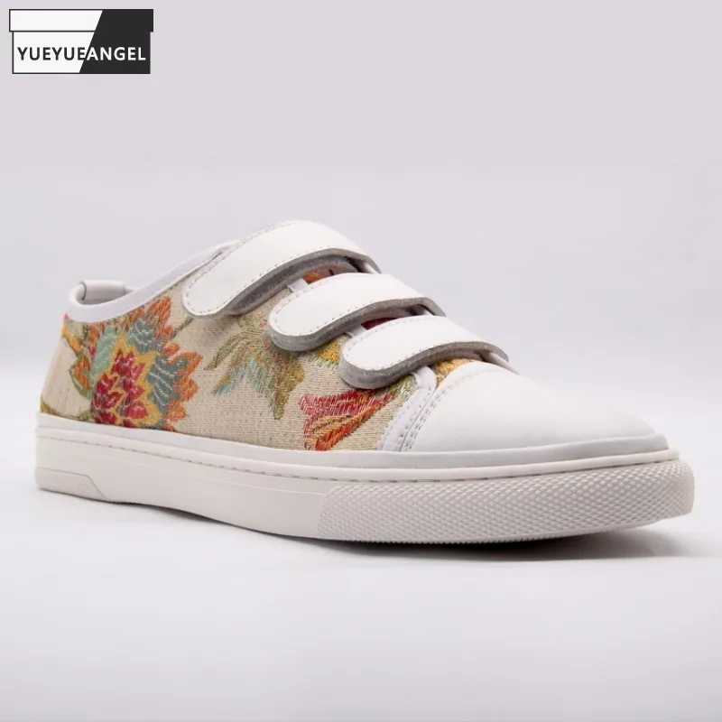 

Embroidery Genuine Leather Shoes Brand Mens Footwear Summer Breathable Trainers Flat Casual Shoes Patchwork White Sneakers Men