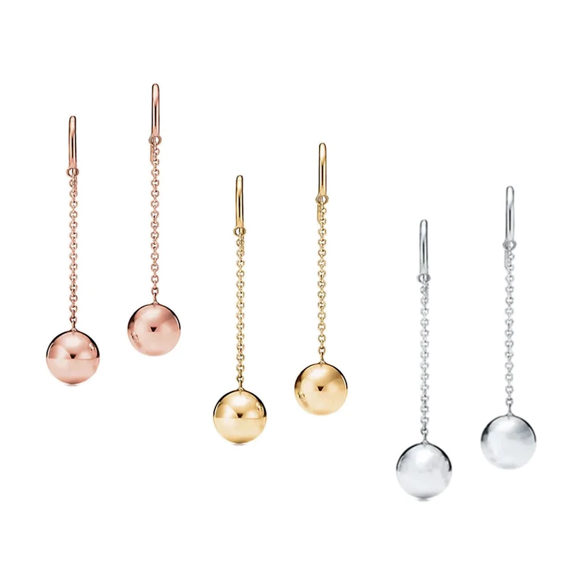 

925 Sterling Silver Stud Earrings HardWear Series Ball Pendant Earrings 2021 Trend Personality All-Match Jewelry Gift