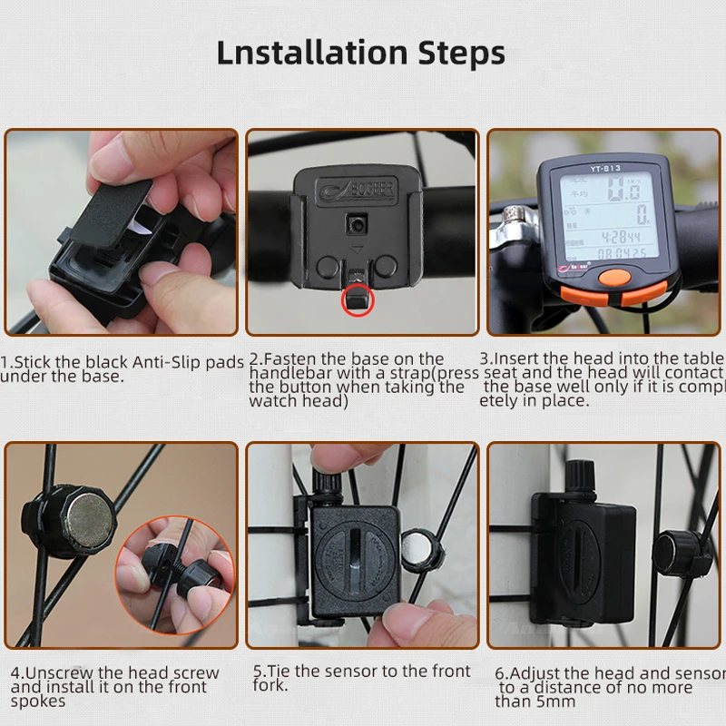 

Bicycle Computer Wireless Bike Computer Speedometer Digital Odometer Stopwatch Thermometer LCD Backlight Rainproof Black