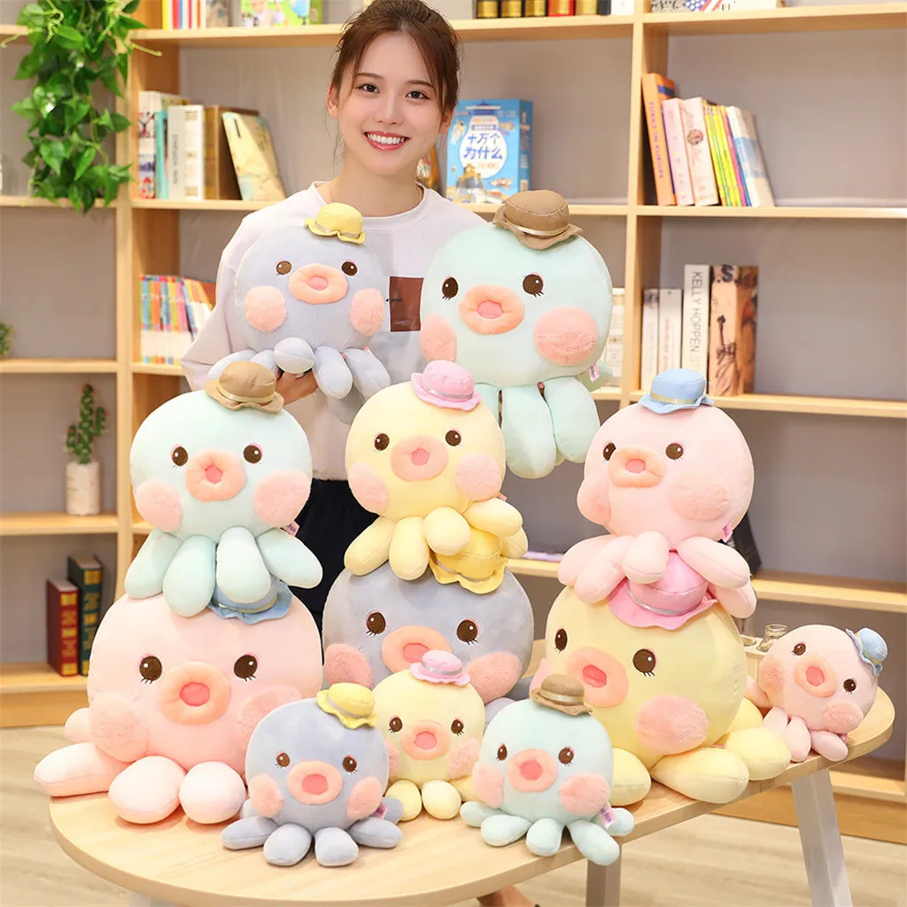 

S-L Octopu-shaped Cute Plush Cartoon Baby Doll Animal Pillow Birthday Best Gift For Children Kids Home Ornaments Christmas Prop