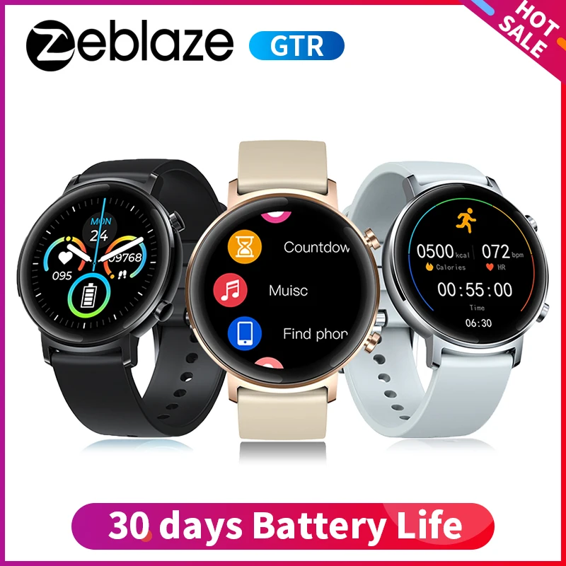 Смарт часы Zeblaze GTR для женщин фитнес умные с металлическим корпусом Время работы