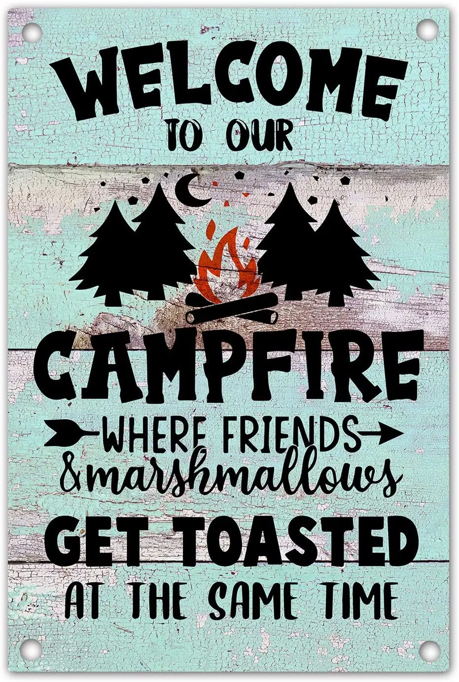 

Добро пожаловать в наш костер деревенский фермерский Забавный Ретро металлический знак декор, кемпинг Любимый дом комната Уличный настенн...
