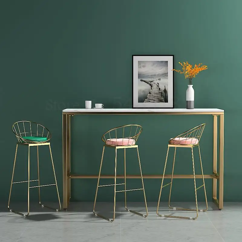 Nordic барный стул золотистый Железный современный минималист Домашняя одежда