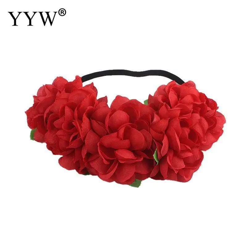 Женский цветочный обруч для волос Свадебный венок с искусственными цветами