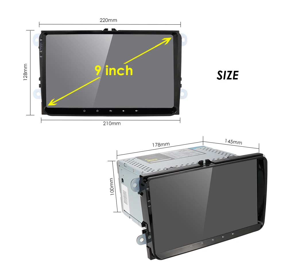 Ossuret 9 ''сенсорный экран Android 9,0 2 DIN 9 дюймов 1080P Стерео gps для V W Volkswagen 1024*600 Bluetooth WiFi 4G SWC gps карта